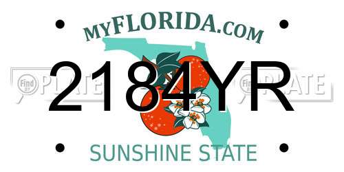 2184YR Florida License Plate