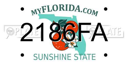 2186FA Florida License Plate