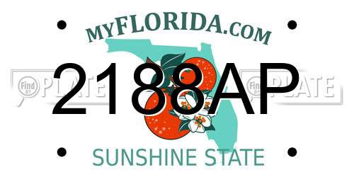 2188AP Florida License Plate