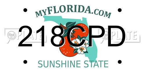 218CPD Florida License Plate