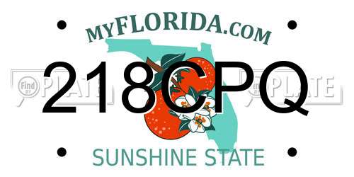 218CPQ Florida License Plate