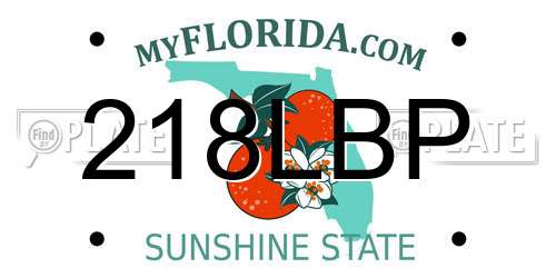 218LBP Florida License Plate