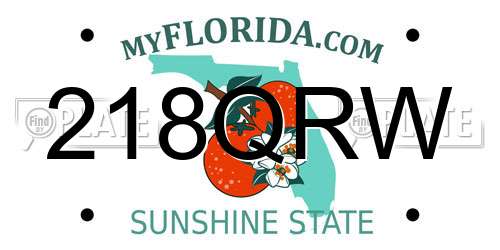 218QRW Florida License Plate