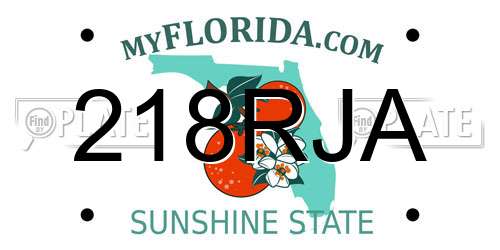 218RJA Florida License Plate