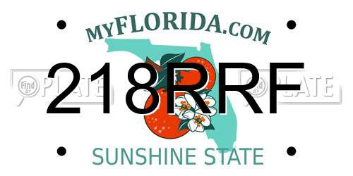 218RRF Florida License Plate