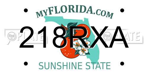 218RXA Florida License Plate