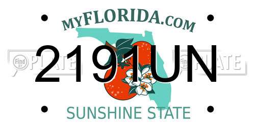 2191UN Florida License Plate