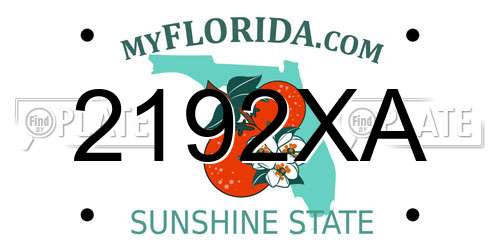 2192XA Florida License Plate