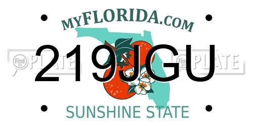 219JGU Florida License Plate