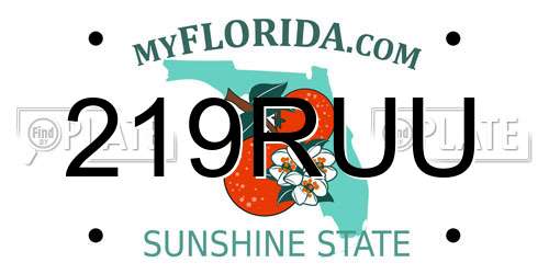 219RUU Florida License Plate