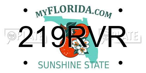 219RVR Florida License Plate