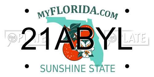 21ABYL Florida License Plate