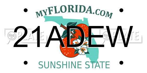 21ADEW Florida License Plate