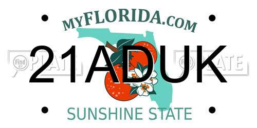21ADUK Florida License Plate