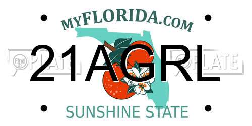 21AGRL Florida License Plate