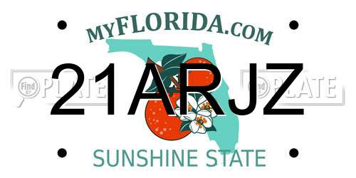21ARJZ Florida License Plate