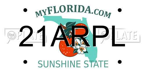 21ARPL Florida License Plate