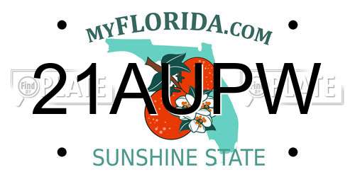 21AUPW Florida License Plate