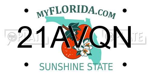 21AVQN Florida License Plate