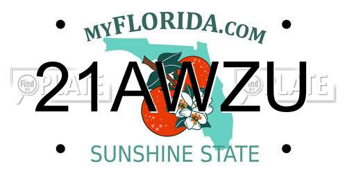 21AWZU Florida License Plate