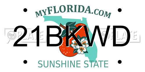 21BKWD Florida License Plate