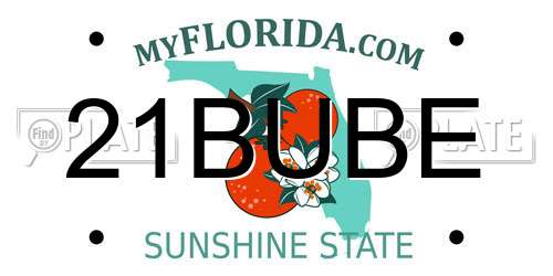 21BUBE Florida License Plate