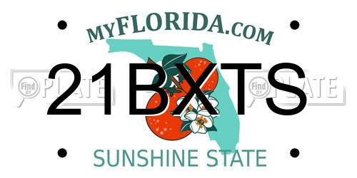 21BXTS Florida License Plate