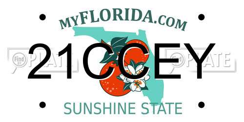 21CCEY Florida License Plate