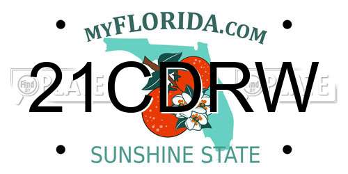 21CDRW Florida License Plate