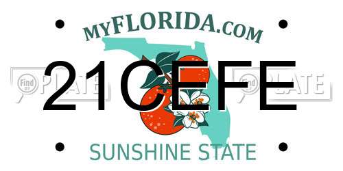 21CEFE Florida License Plate