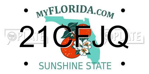 21CFJQ Florida License Plate