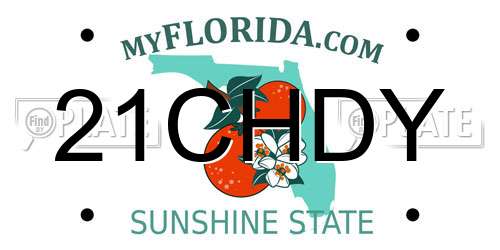 21CHDY Florida License Plate