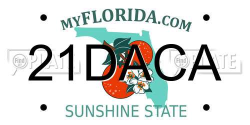 21DACA Florida License Plate