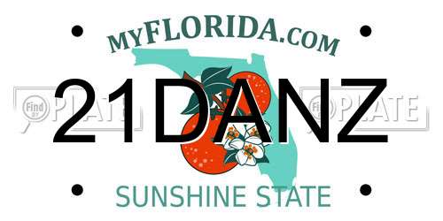 21DANZ Florida License Plate