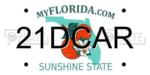 21DCAR Florida License Plate