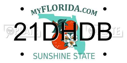 21DHDB Florida License Plate