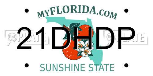 21DHDP Florida License Plate