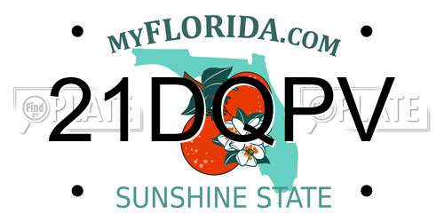 21DQPV Florida License Plate