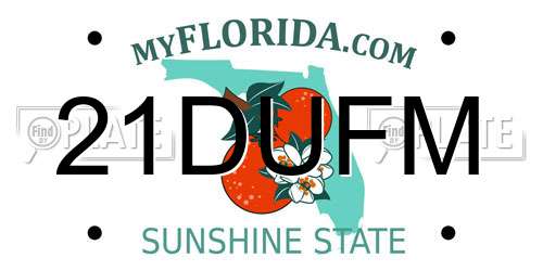 21DUFM Florida License Plate