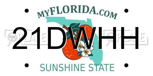 21DWHH Florida License Plate