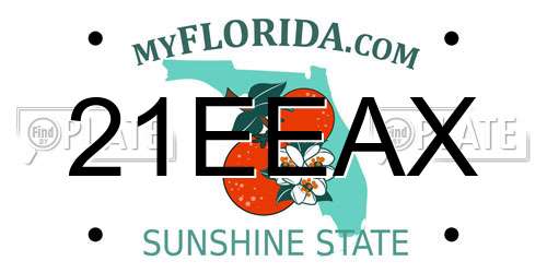 21EEAX Florida License Plate
