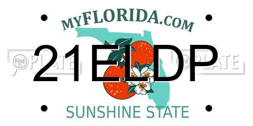 21ELDP Florida License Plate