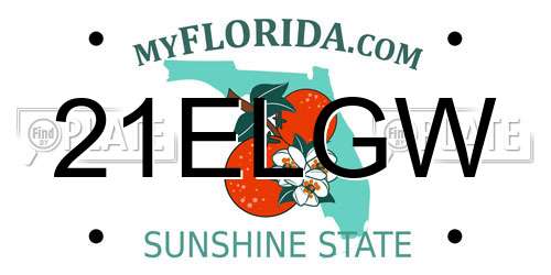 21ELGW Florida License Plate