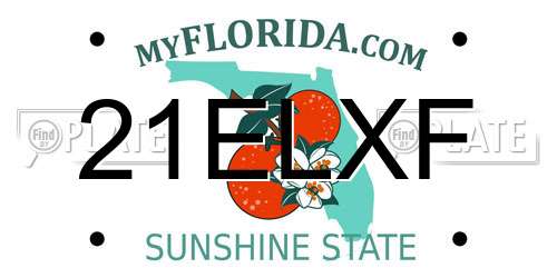 21ELXF Florida License Plate