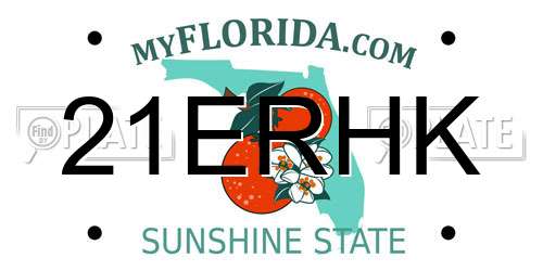 21ERHK Florida License Plate
