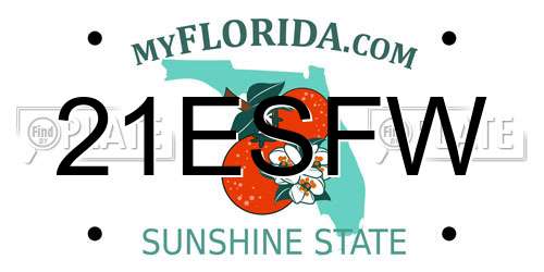 21ESFW Florida License Plate