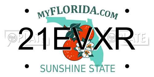 21EVXR Florida License Plate