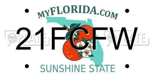21FCFW Florida License Plate