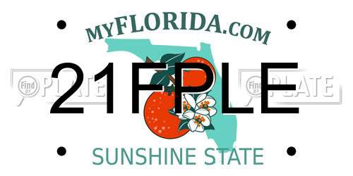 21FPLE Florida License Plate