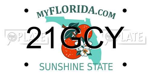 21GCY Florida License Plate
